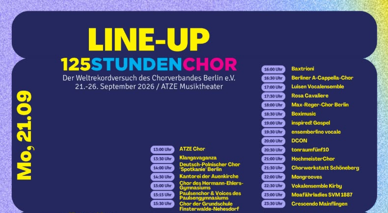 Berlin 125StundenSingen - Lineup