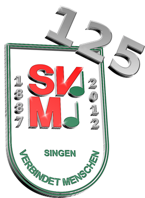 Jubiläumslogo zum 125-jährigen Bestehen: das SVM-Wappen mit den Jahreszahlen 1887 und 2012, darüber eine silberne 125