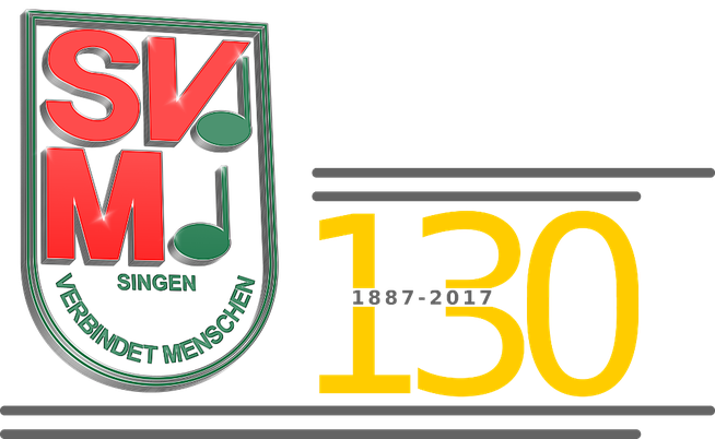 Jubiläumslogo zum 130-jährigen Bestehen: das SVM-Wappen neben einer gelben 130 und der Jahresangabe 1887–2017